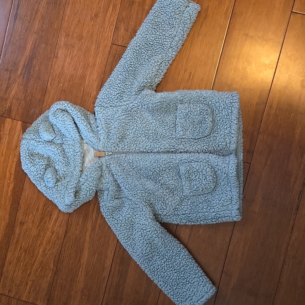 Carters 24m Baby Boy Sherpa Lined Long-Sleeve Hooded Zip-Up Jacket- Light Teal